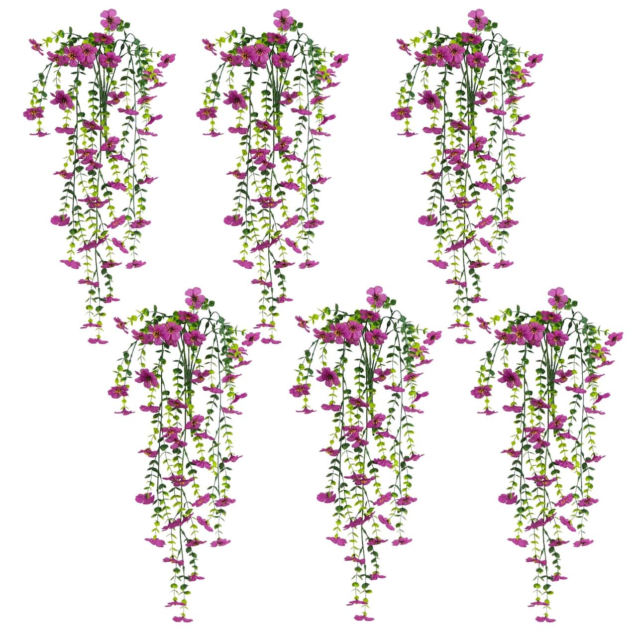 30" UV Resistant Artificial Daisy Hanging Bushes, 6ct.